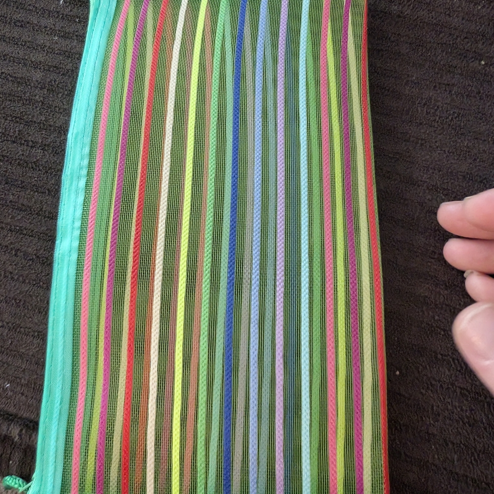 Colorful Striped Mesh Pouch - Picture 2 of 3